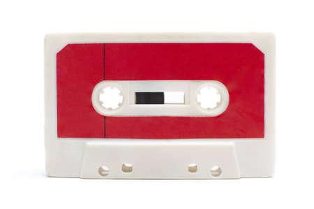 cassette tape isolated on white backgroundの写真素材
