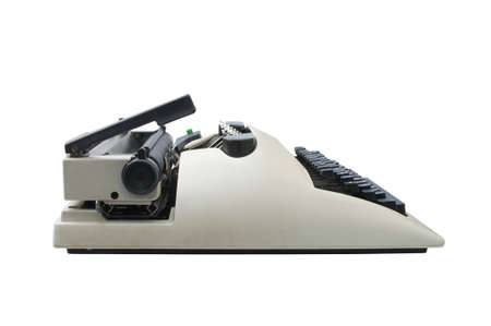 Retro typewriter isolated on white backgroundの写真素材