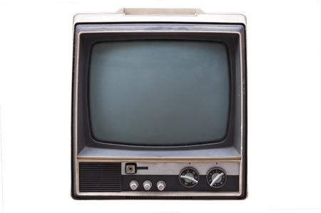 Retro Television isolated on white backgroundの写真素材