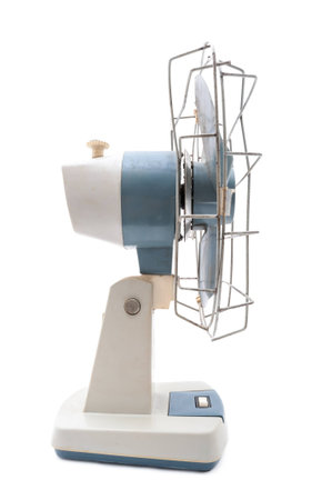 Vintage Fan Isolated on White Backgroundの写真素材