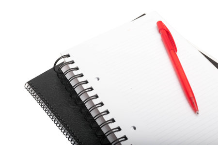 Notebooks with blank pages, isolated on white backgroundの写真素材