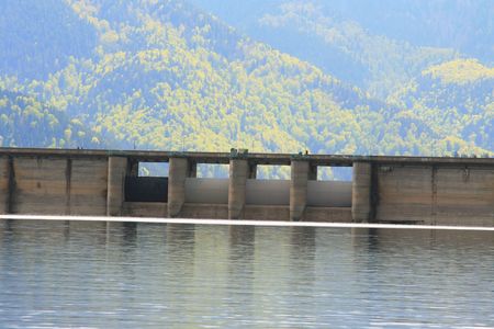 Dam in Carpathian mountainsの写真素材