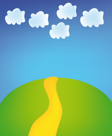 nice illustration of landscape with blue sky のイラスト素材