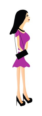 nice illustration of young girl going to partyのイラスト素材