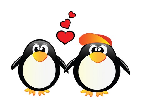nice illustration of little sweet penguinsのイラスト素材