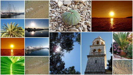 Nice beach collage mix of summer photosの写真素材