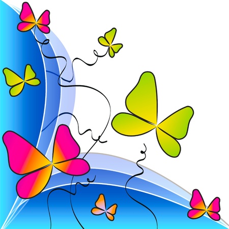 colorful butterflies elements for design isolated over white backgroundのイラスト素材