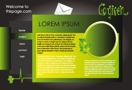 nice web site template banner with black frame in green and yellow colorのイラスト素材