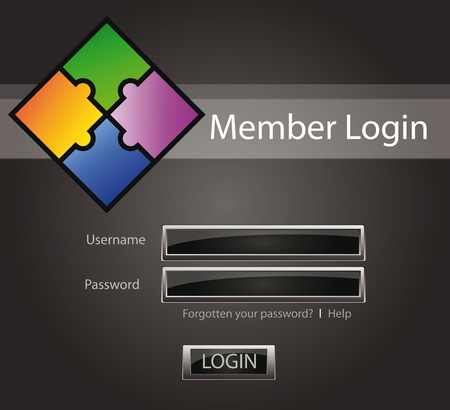 Login vector background with glossy buttons and puzzleのイラスト素材