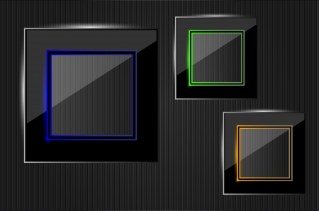 Beautiful vector glossy glass frame. Can be used for banner, frame, icon, template, layout, website. Looks so realistic.のイラスト素材