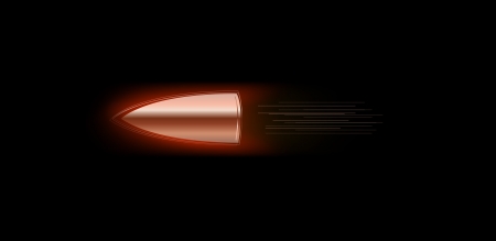 vector illustration of burning fire flame bullet on black dark background
