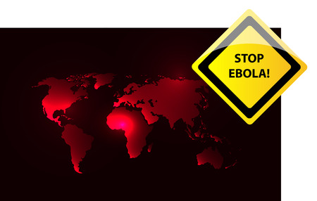 Stop ebola virus theme background with world mapのイラスト素材
