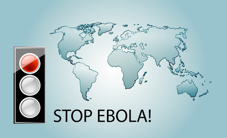 Stop ebola virus theme background with world mapのイラスト素材