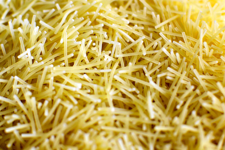 Detail of a dried soup noodles. Food background theme.の写真素材