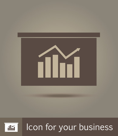 Vector icon. Flat line icon illustration. Graph.のイラスト素材