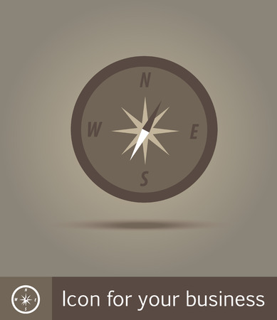 Vector icon. Flat line icon illustration. Compass.のイラスト素材