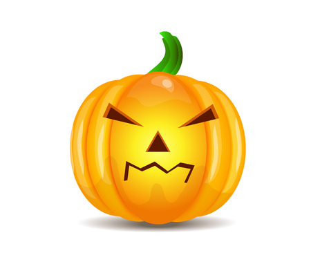 Vector halloween pumpkin isolated over white background.のイラスト素材