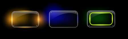 Beautiful vector glossy glass frame. Can be used for banner, frame, icon, template, layout, website. Looks so realistic.のイラスト素材