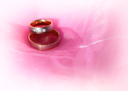 Two nice wedding rings. Love concept backround.の写真素材