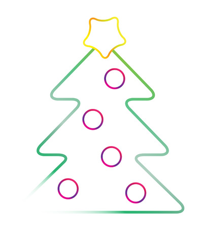 Vector abstract christmas tree. Isolation over white backgroundのイラスト素材