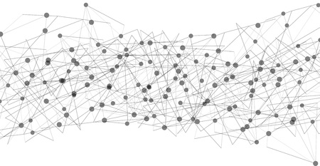 Vector network abstract white background with lines and little circles.のイラスト素材