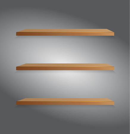 wooden shelf. Isolation over dark background. Book library.のイラスト素材