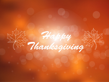 Happy Thanksgiving Day celebrations greeting card design with hanging maple leaves on grey background.のイラスト素材