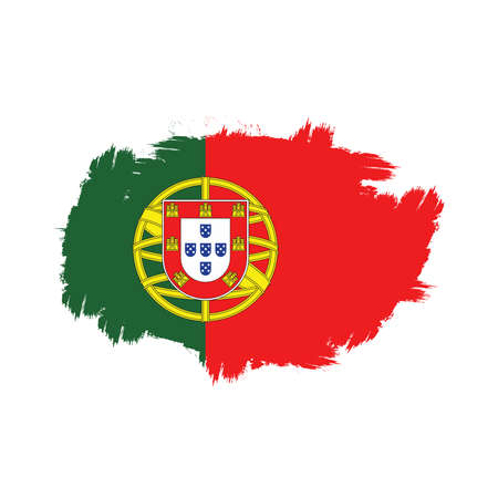 portugal flag splash brush effect icon vectorのイラスト素材