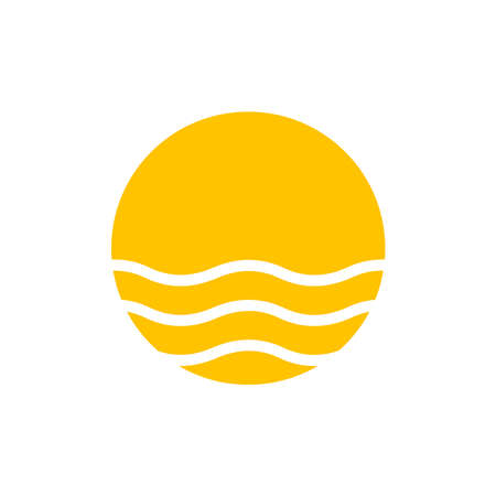 sunset sea sun vector icon