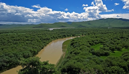 Wetlands,Taken in the upper reaches of the Yellow River in China,was taken in August, 2008の写真素材