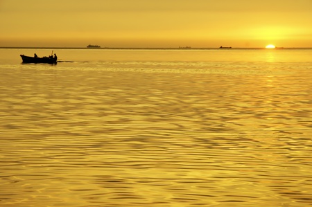 Ocean sunset background imageの写真素材