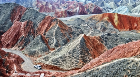 Danxia landform Photographed in Baiyin, Gansu Province, China の写真素材