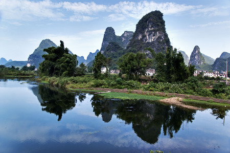 Beauty of Yangshuo Karst in Guilin, China.was taken in Yangshuo, Guilin, Guangxi, China.の写真素材