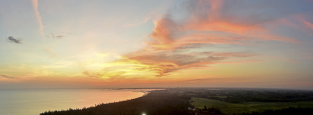 Sunrise sea background image - Taken in Hainan Island, Chinaの写真素材