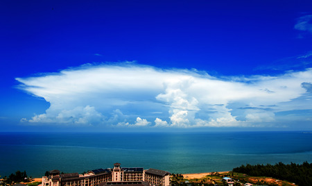 resort with blue sky and seasのeditorial素材