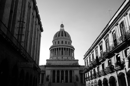 Capitol building in Washington DC, USA. Black and white.の写真素材