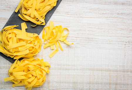 Yellow Fettuccine Pasta Food with Copy Spaceの写真素材