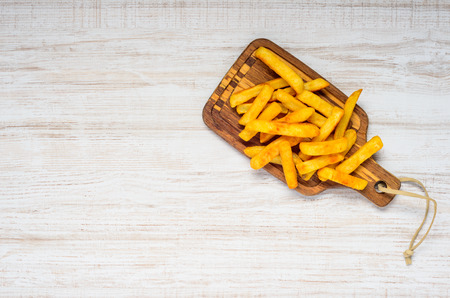 French Fries Fried Potatoes with Copy Space Area
