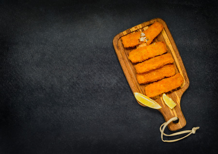 Fish Fingers Fast Food with Copy Space Area