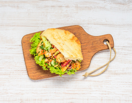 Doner Kebab Sandwich with Vegetables and Meatの写真素材
