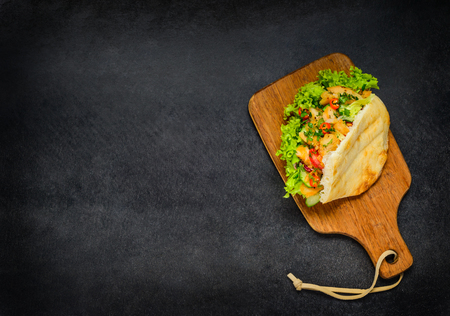 Doner Kebab Sandwich with Copy Space Areaの写真素材