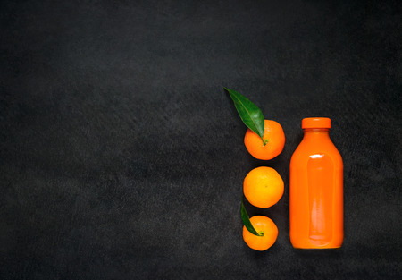 Copy Space Text Area with Oranges and Juice in Top view