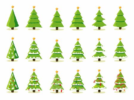 Christmas tree collectionのイラスト素材