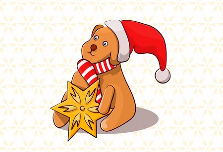 Cute Dog with Starのイラスト素材