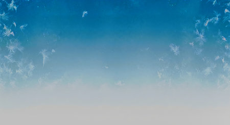 Minimal blue to white frost gradient background with delicate snowflake textures and subtle ambient lighting. Ideal for seasonal banners, web headers, and print design.の素材