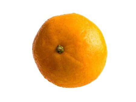 Isolated fruit on a white background. Ripe tangerine. Harvest fresh fruits. Healthy diet. Vitamin C. Exotic fruit. Citrus culture. It is covered with a rough orange peel. Source of vitamins.の写真素材