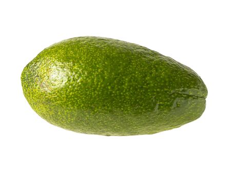 Isolated object on a white background. The fruit is a single-seeded berry of a pear-shaped, ellipsoidal and spherical shape. The peel of a ripe vegetable is hard, wrinkled, dark green in color.の写真素材
