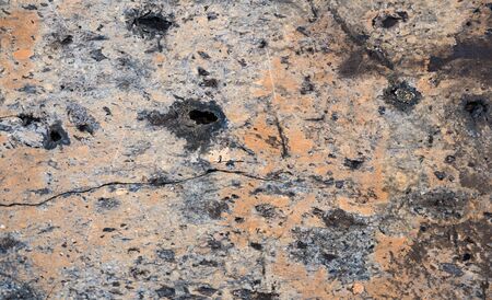 The texture of the stone overgrown with moss. Background image of a boulderの写真素材