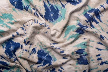 Detailed image of crumpled fabric. Image for the background. soft shadows. Close-up shot of fabric texture.の写真素材