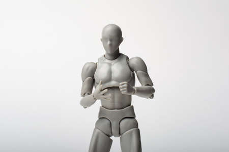 The male figure clenches a fist. Threat enemies. physical violence.の写真素材